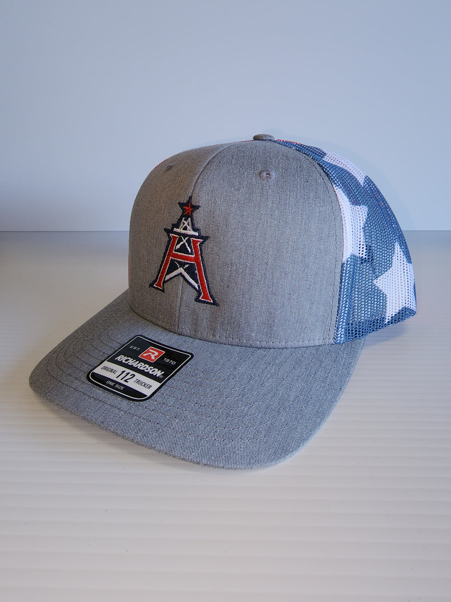 Houston Oilers Richardson 112 Camo and black trucker cap – Ugly Guppy