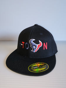 H-Town Texans Black Semi Fitted Flexfit 6210 Semi Fitted Cap