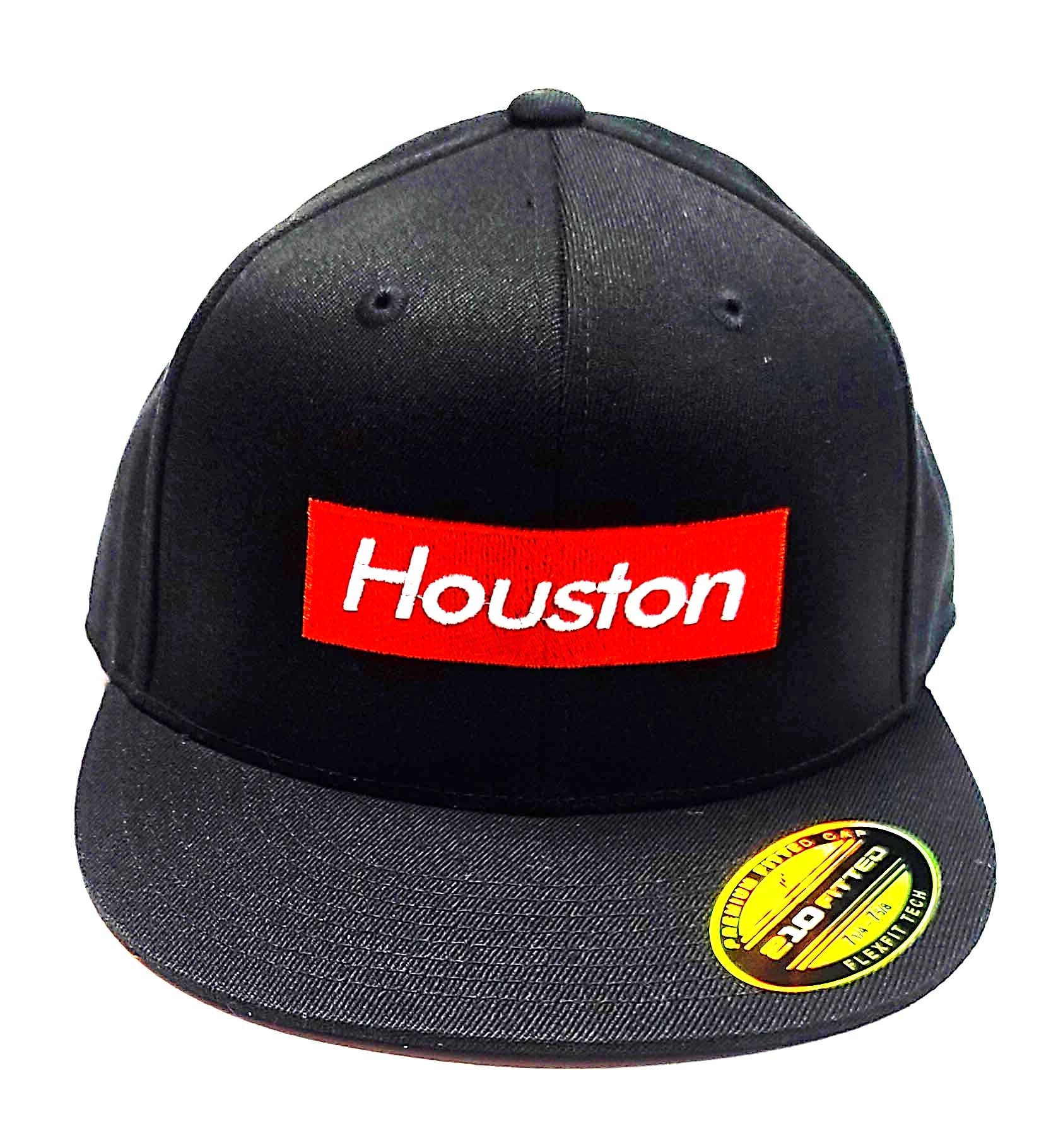 Houston Supreme logo on a Flexfit 6210 semi fitted cap front view