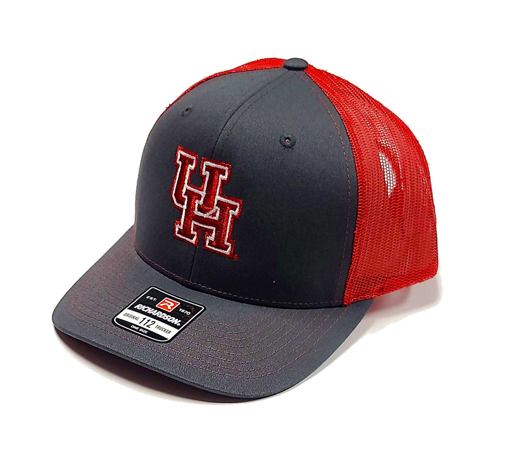 U of H Charcoal and Red trucker cap 