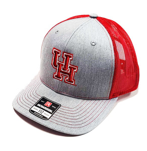 University of Houston Heather grey and red Richardson 112 trucker cap